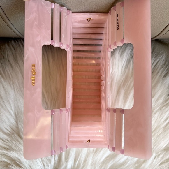 Cult Gaia Acrylic Ark Clutch Mini Top Handle Bag Pink Cocktail Party Wedding
